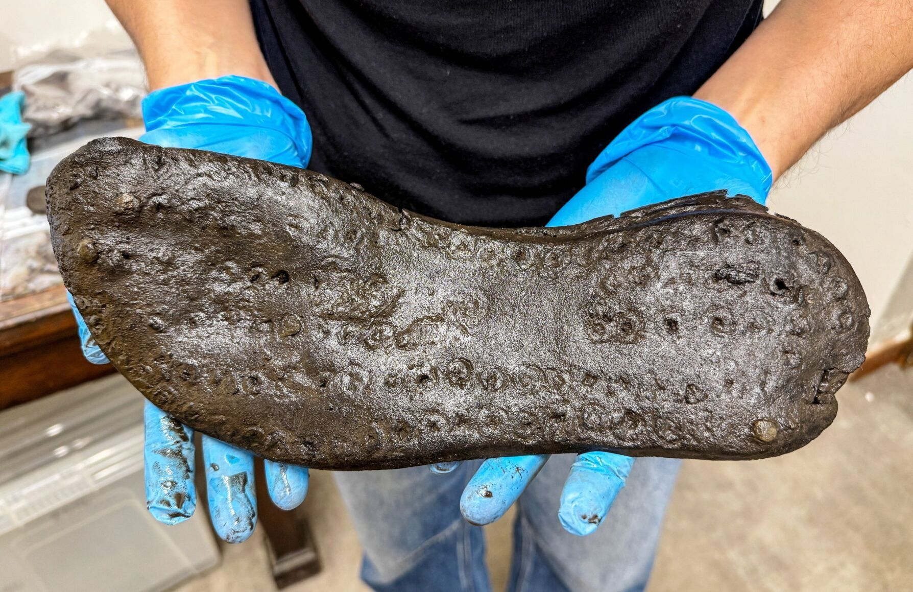 Huge Roman shoes discovered at fort leaves archaeologists stumped